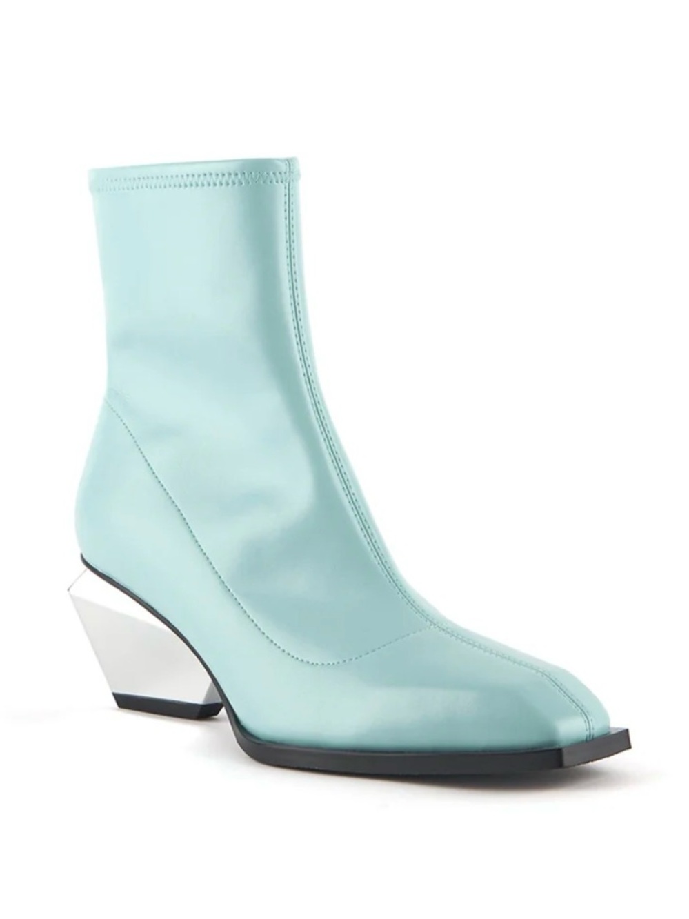 United Nude Mint Ankle Booties with Sculpted Metallic Heel